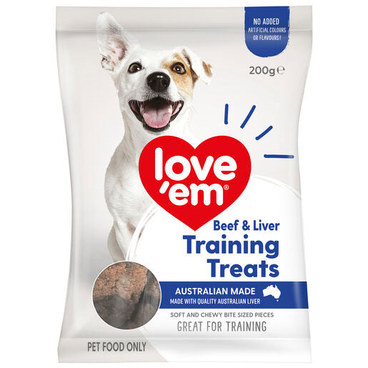love'em Beef & Liver Training Treats Dog Treats 200g