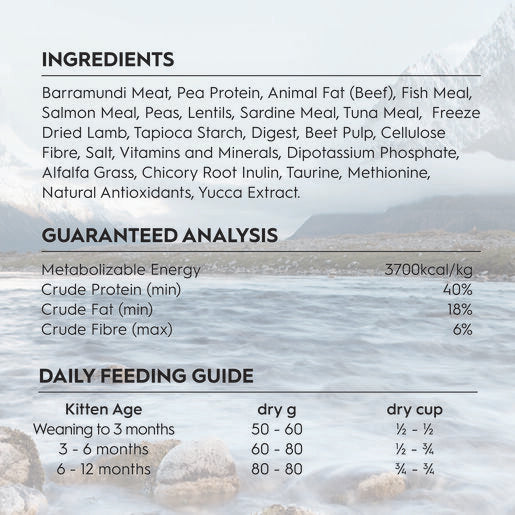 Trilogy™ Dry Kitten Food Barramundi & Tuna 1.2Kg