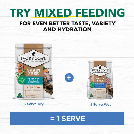 IVORY COAT Grain Free Adult Wet Cat Food Chicken & Ocean Fish in Jelly 85g