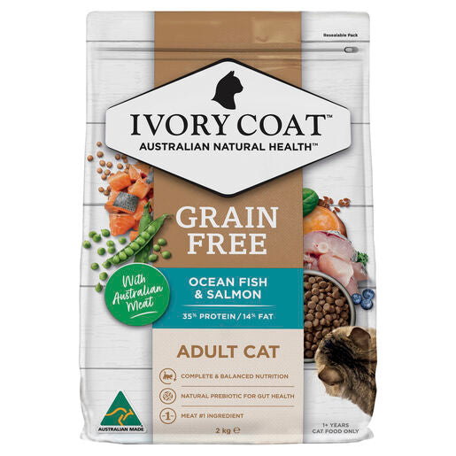 IVORY COAT Grain Free Adult Dry Cat Food Ocean Fish & Salmon 2kg