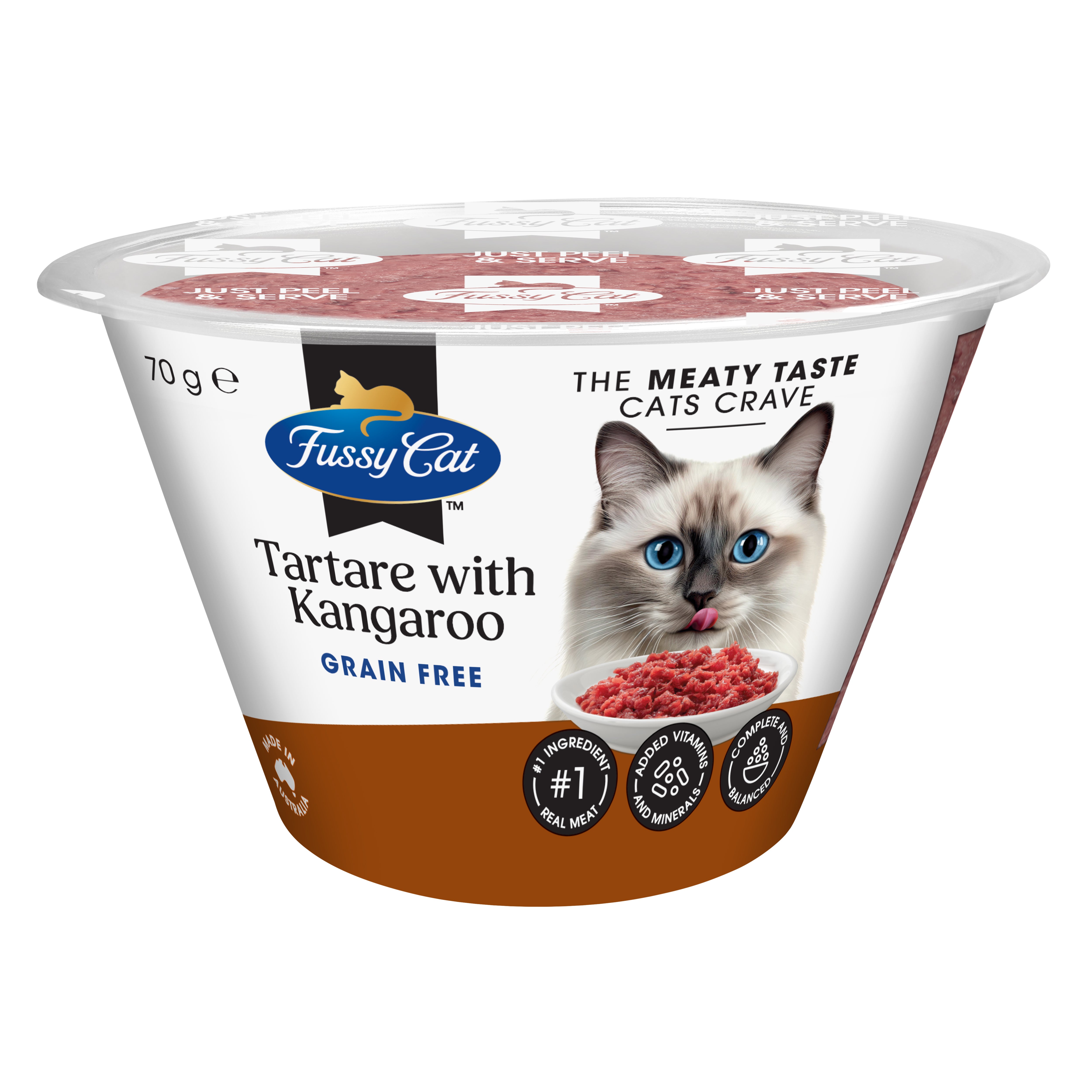 Fussy Cat Grain Free Tartare with Kangaroo Chilled Cat Food 70g