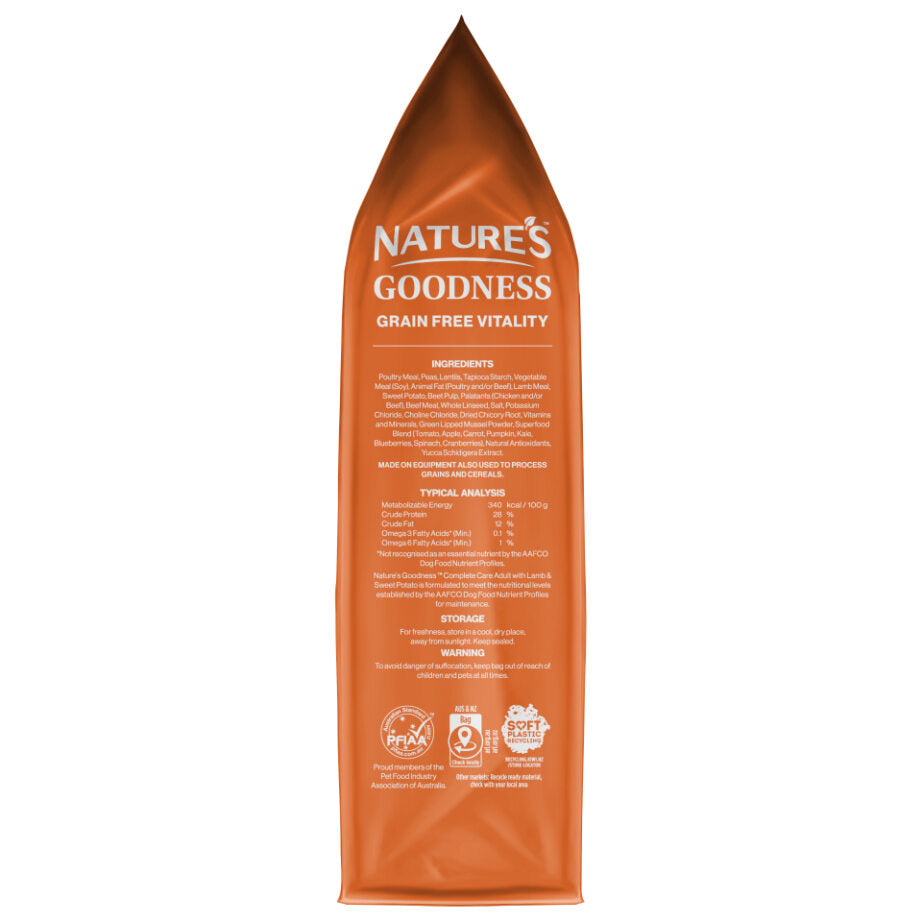 Natures Goodness Grain Free Complete Care with Farm Raised Lamb & Sweet Potato dry food 3kg