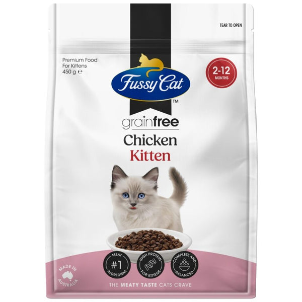 Fussy Cat Grain Free Chicken Kitten Dry Food 450g