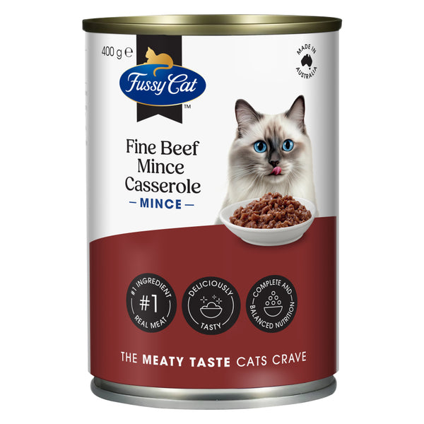 Fussy Cat Grain Free Beef Mince Casserole Wet Cat Food 400g
