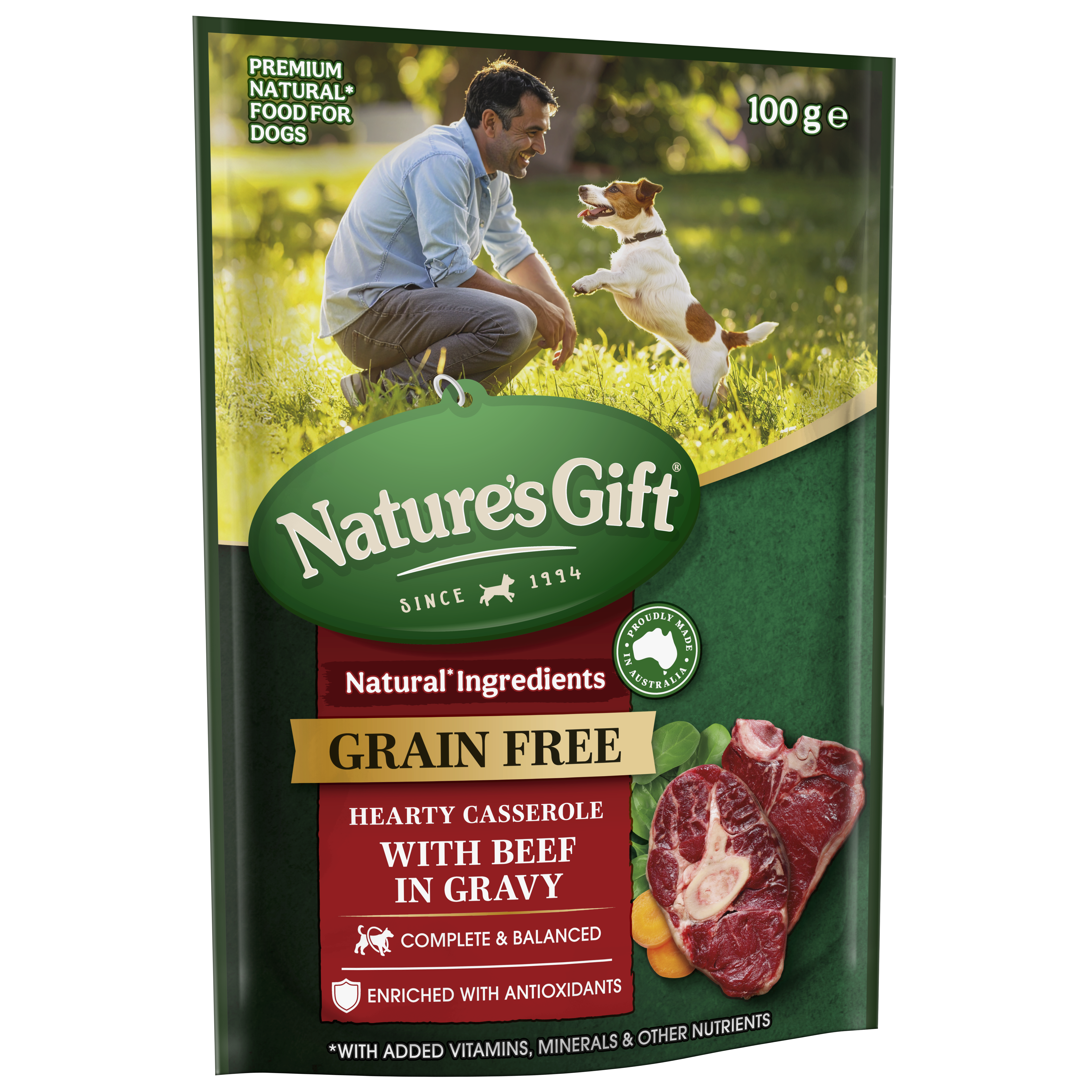 Nature's Gift Hearty Casserole with Beef in Gravy 100g