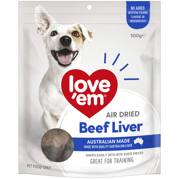 love'em Air Dried Beef Liver Dog Treats 500g