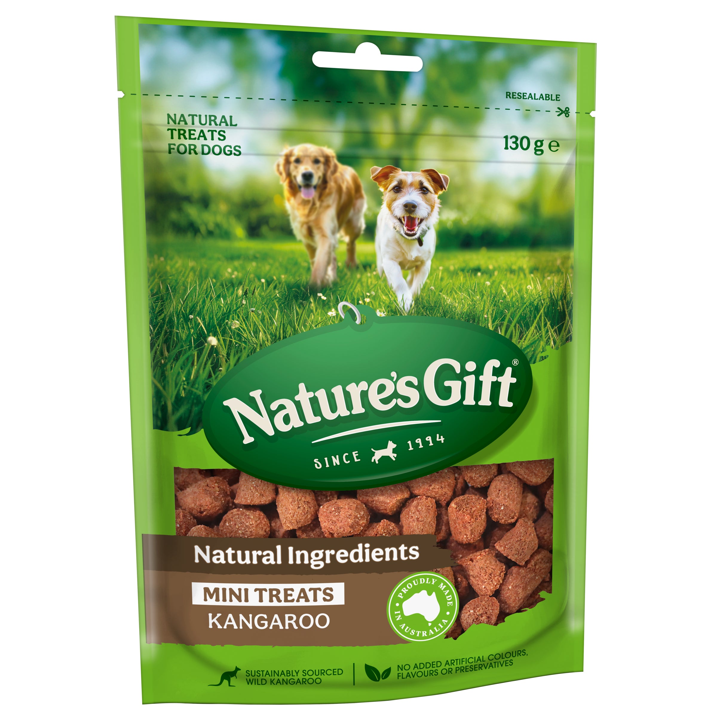 Nature's Gift Dog Treats Mini Bites Kangaroo 130g