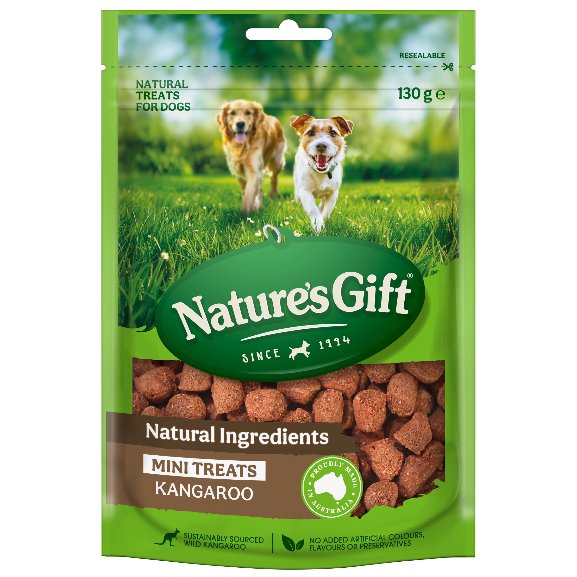 Nature's Gift Dog Treats Mini Bites Kangaroo 130g