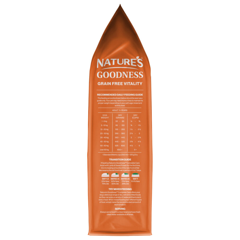 Natures Goodness Grain Free Complete Care with Farm Raised Lamb & Sweet Potato dry food 3kg