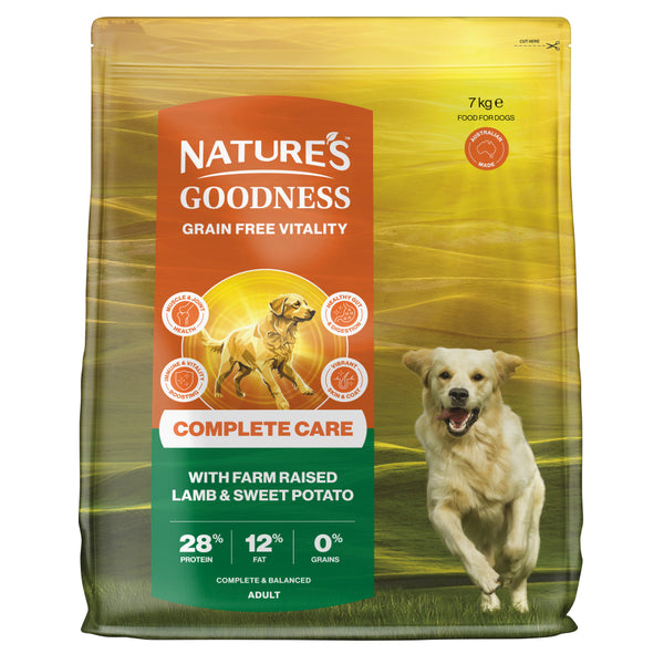 Natures Goodness Grain Free Complete Care with Farm Raised Lamb & Sweet Potato dry food 7kg