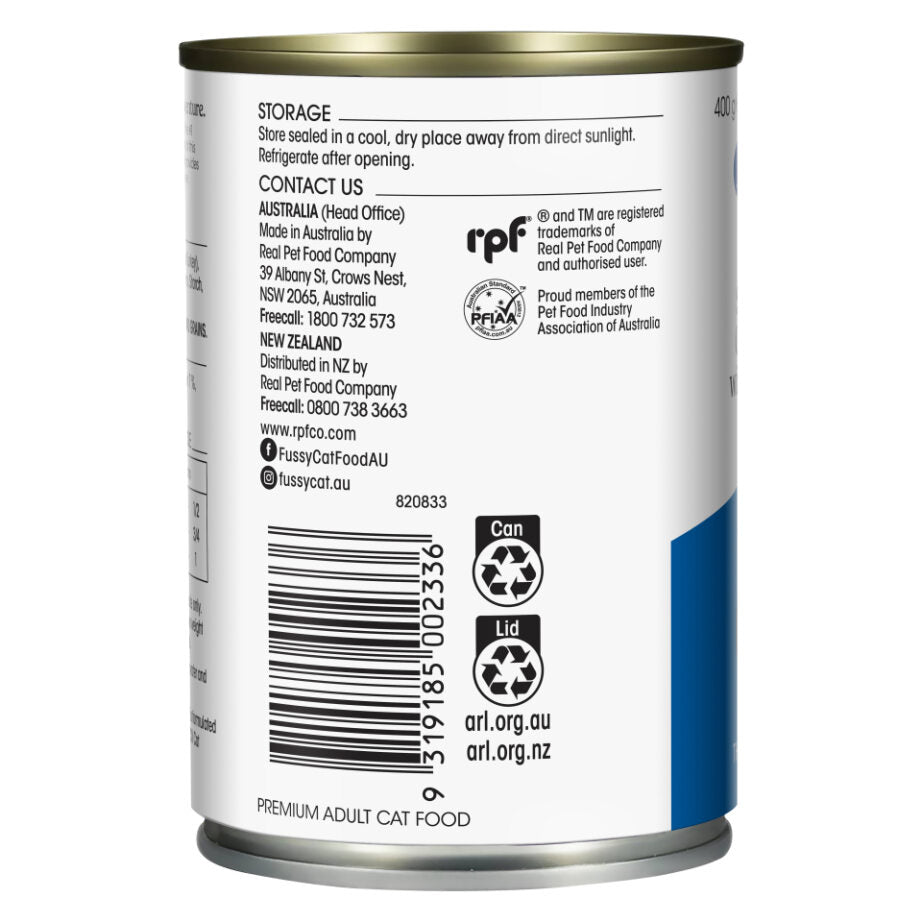 Fussy Cat Grain Free Salmon and Whitefish with Olive Oil Wet Cat Food 400g