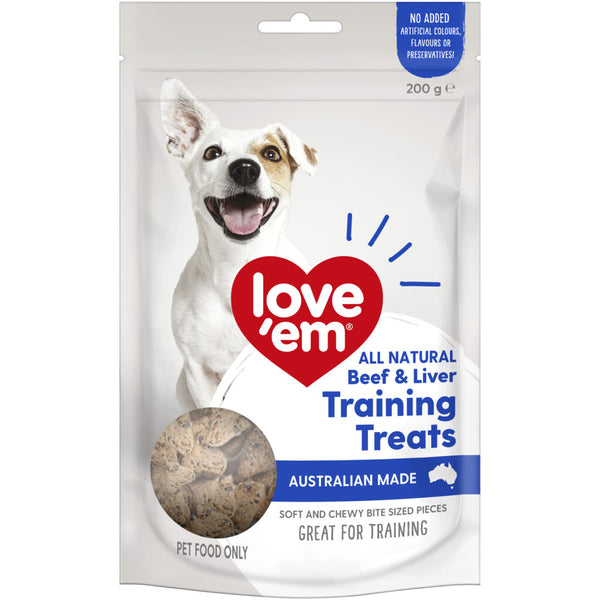love'em Beef & Liver Training Treats Dog Treats 200g