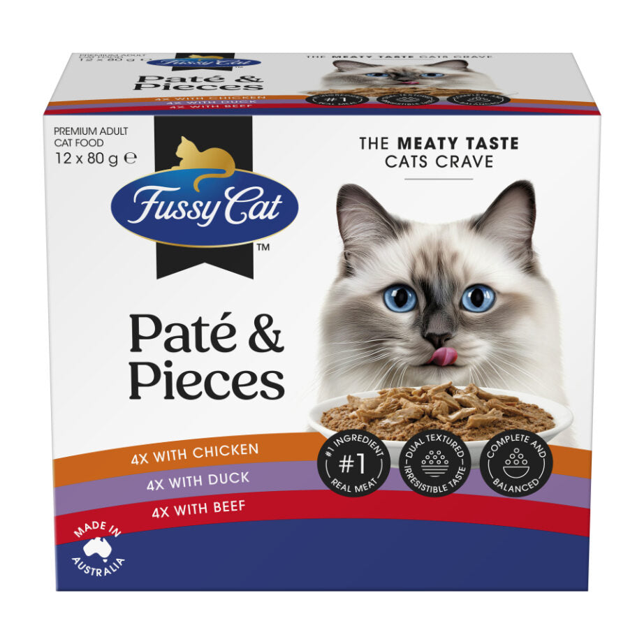 Fussy Cat Twice as Tasty Grain Free Paté & Pieces Wet Cat Food 12x80g