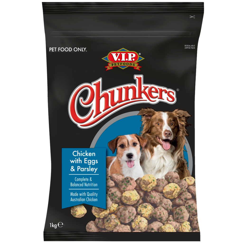 V.I.P. Petfoods Chunkers Meatballs Chicken with Scrambled Eggs and Parsley Chilled Dog Food 1kg