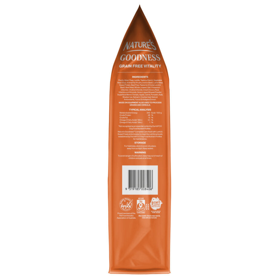 Natures Goodness Grain Free Complete Care with Farm Raised Lamb & Sweet Potato dry food 7kg