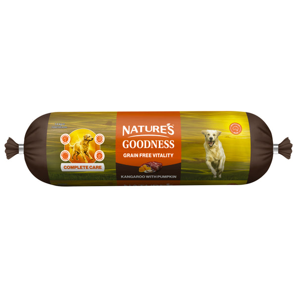 Natures Goodness Grain Free Complete Care Kangaroo with Pumpkin 1.4kg roll