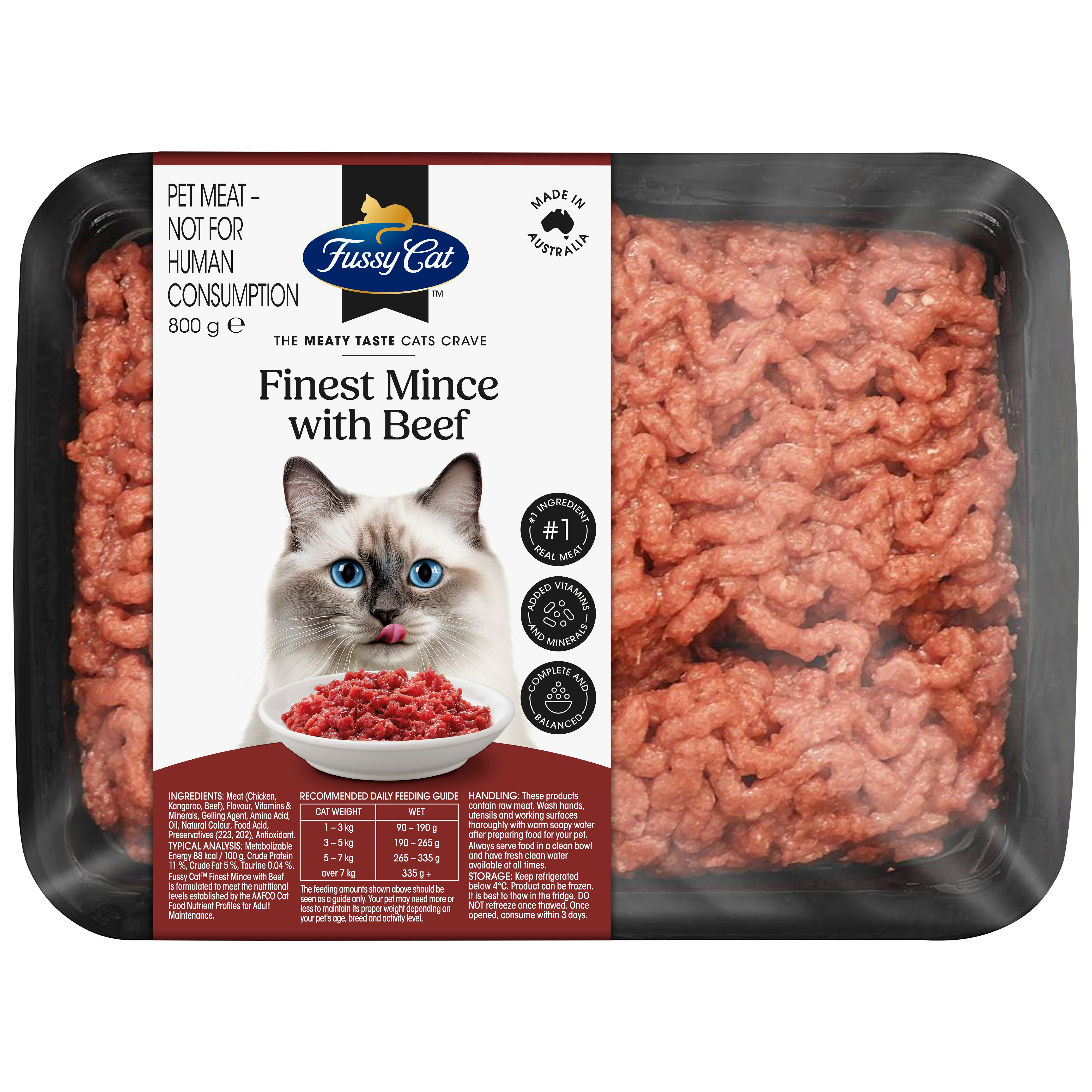 Fussy Cat Grain Free Finest Mince with Beef Chilled Cat Food 800g