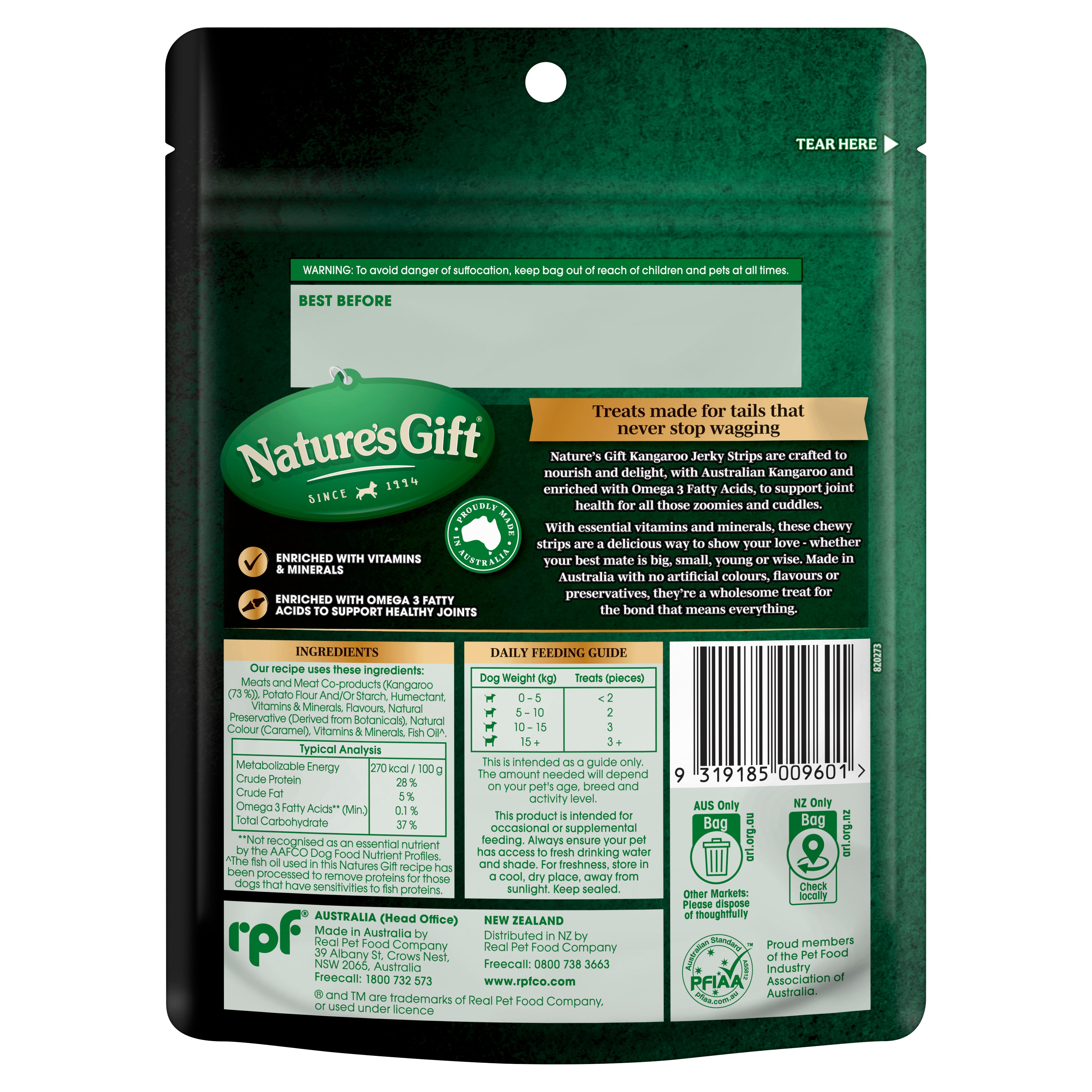 Natures's Gift Kangaroo Jerky Strips 150g