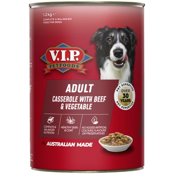 V.I.P. Petfoods Adult Dog Casserole with Beef & Vegetable 1.2kg Wet Food