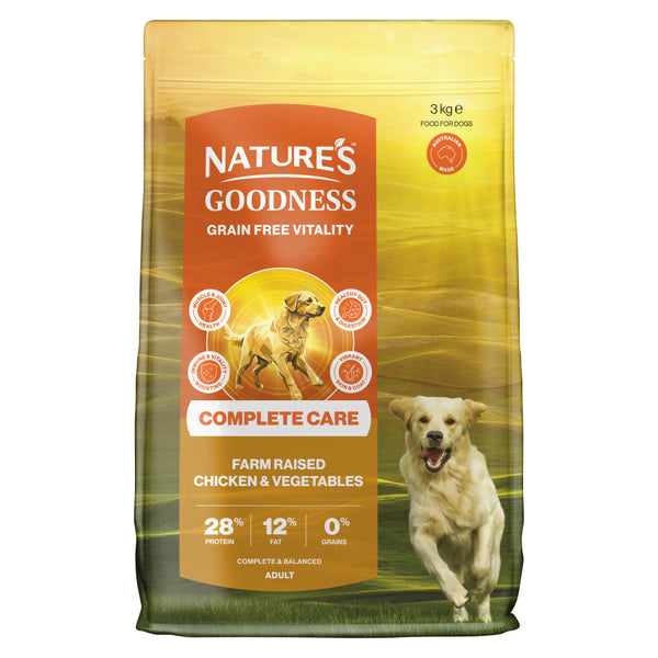 Natures Goodness Grain Free Complete Care Farm Raised Chicken & Vegetables dry food 3kg