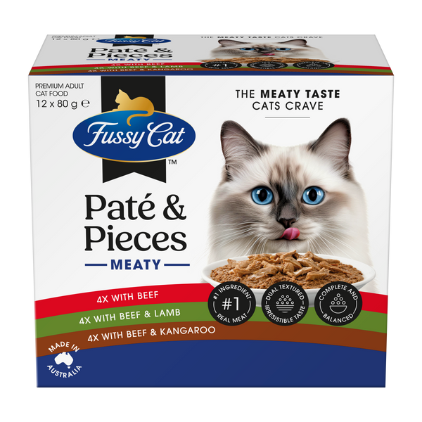 Fussy Cat Twice as Tasty Grain Free Paté & Pieces Wet Cat Food 12x80g
