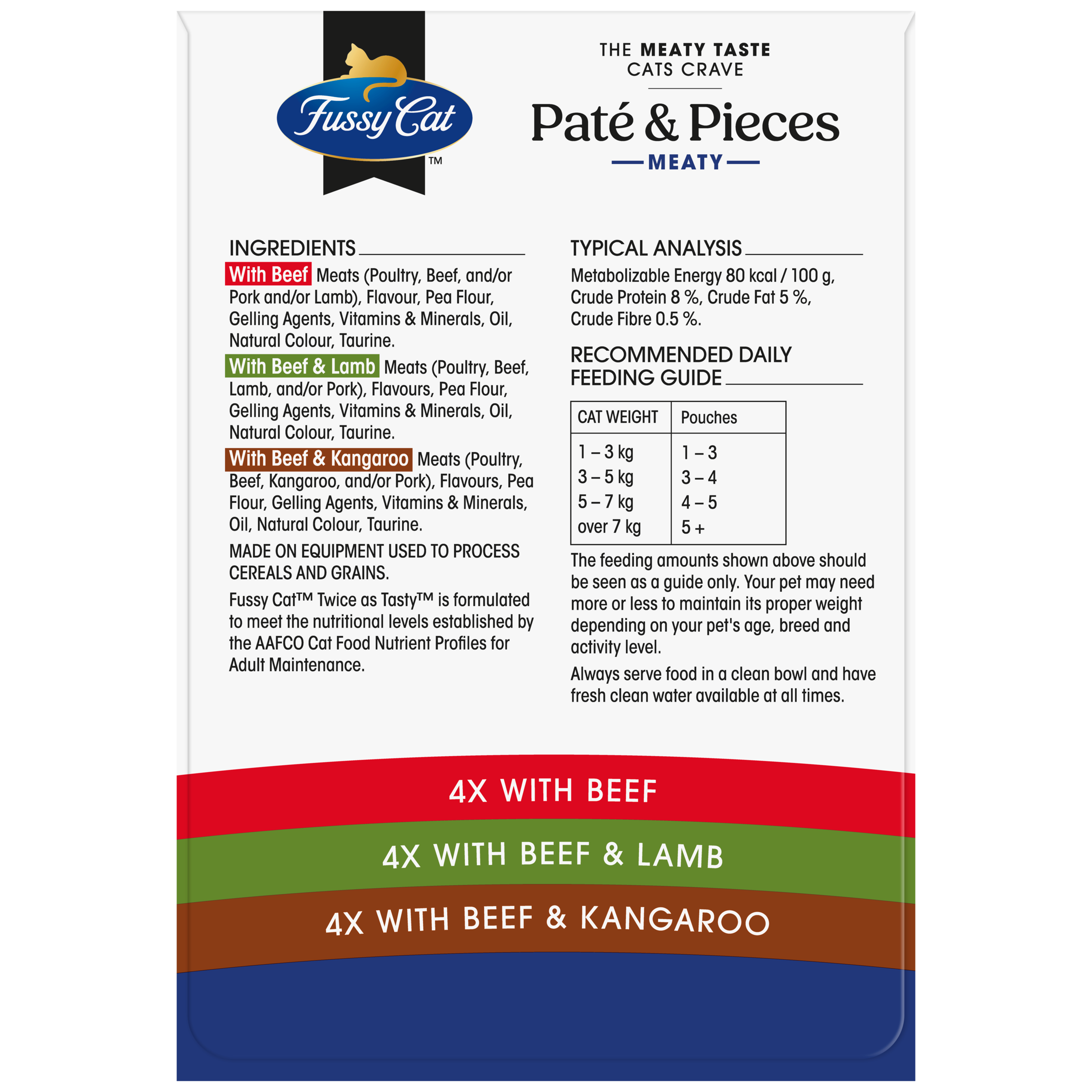 Fussy Cat Twice as Tasty Grain Free Paté & Pieces Wet Cat Food 12x80g