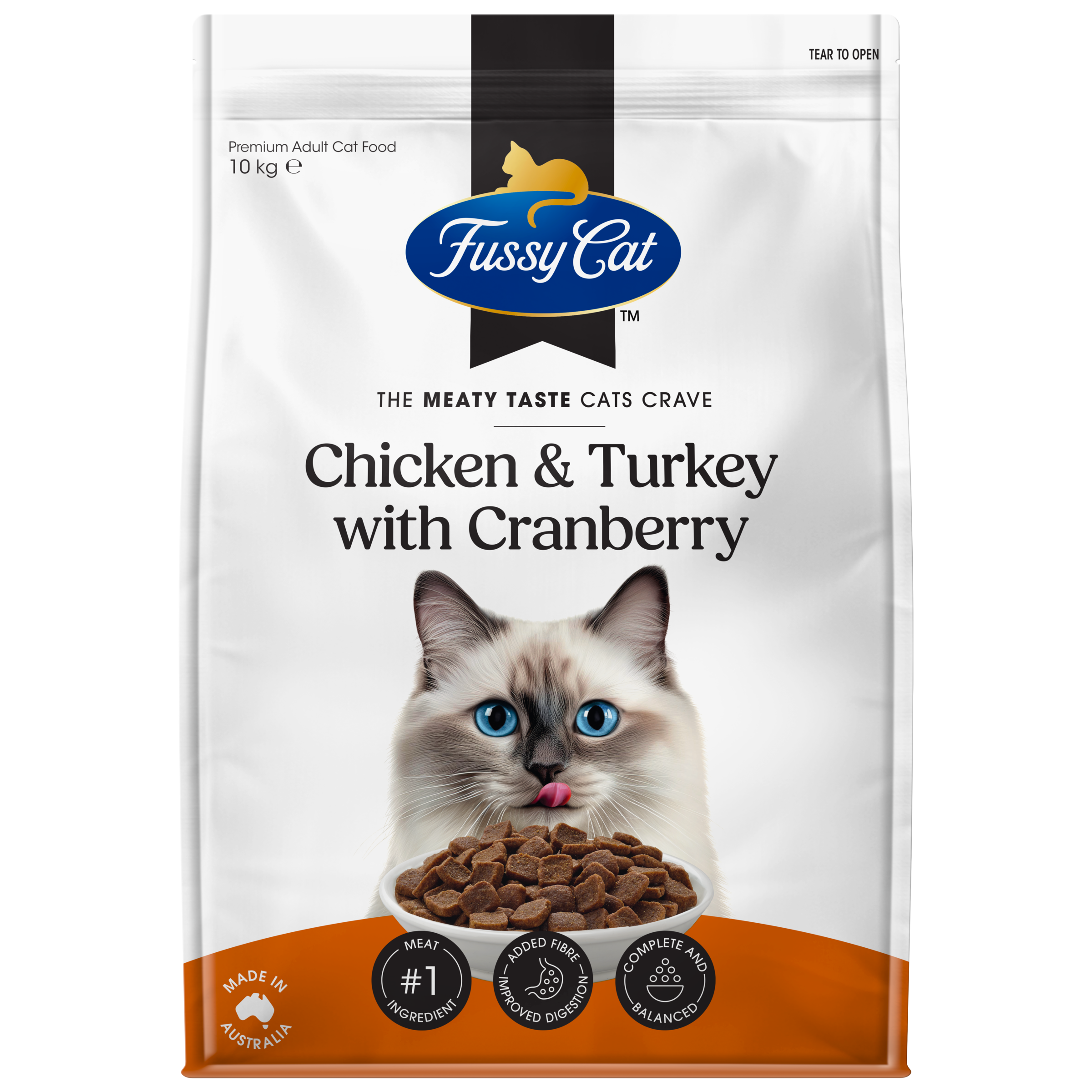 Fussy Cat Grain Free Chicken and Turkey with Cranberry Dry Cat Food 10kg