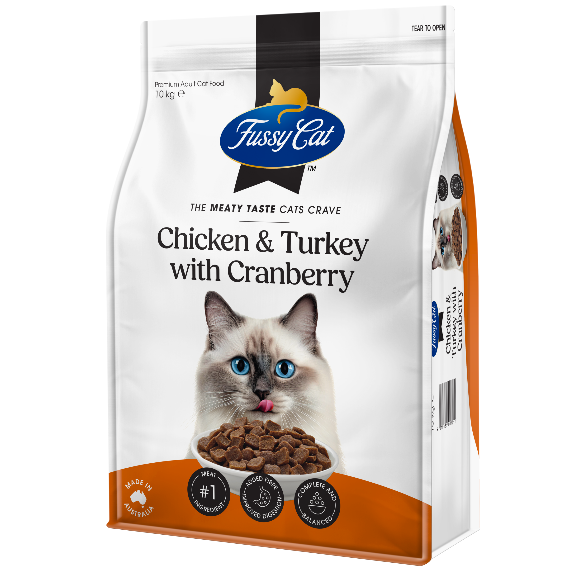 Fussy Cat Grain Free Chicken and Turkey with Cranberry Dry Cat Food 10kg