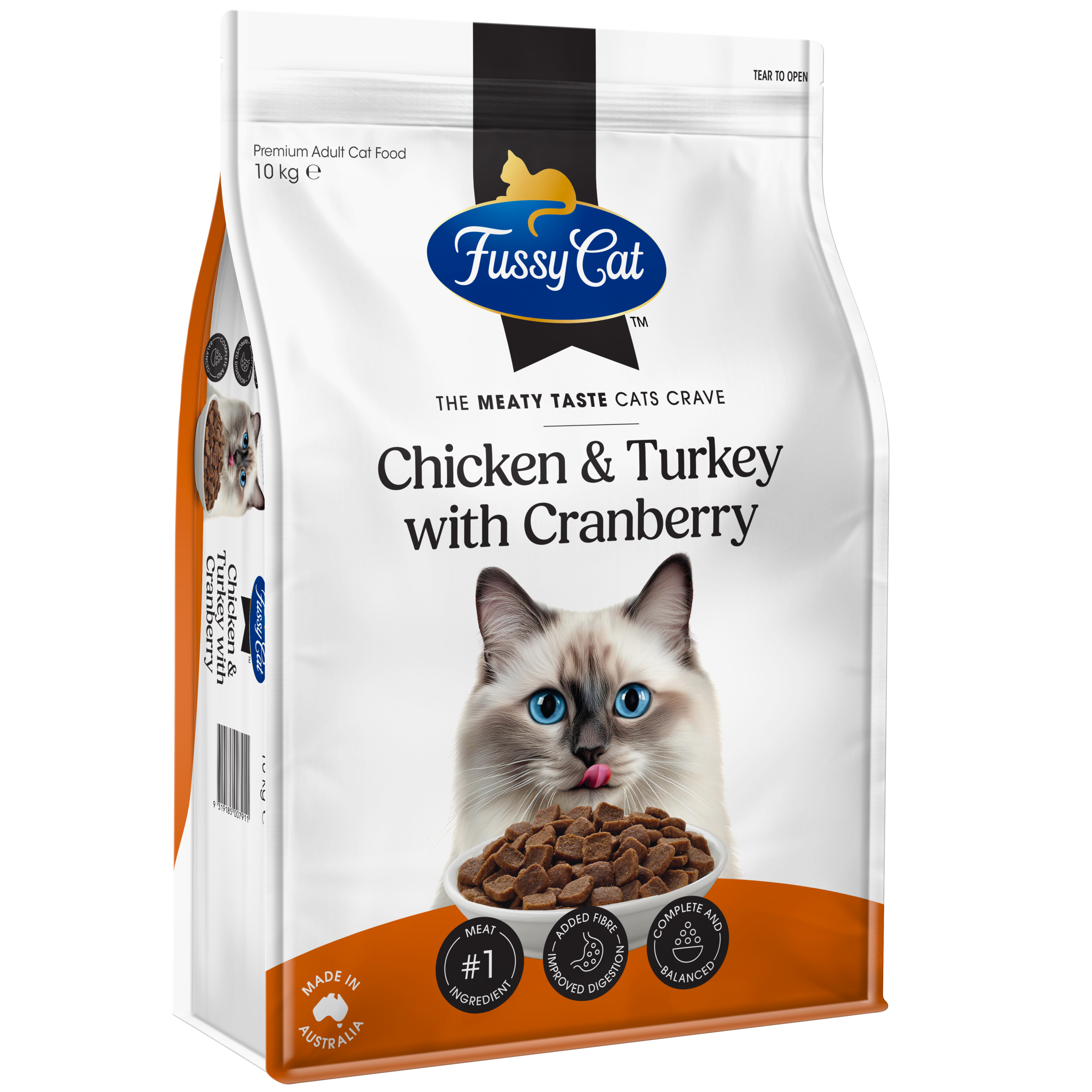 Fussy Cat Grain Free Chicken and Turkey with Cranberry Dry Cat Food 10kg