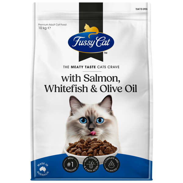 Fussy Cat Grain Free With Salmon, Whitefish & Olive Oil Dry Cat Food 10kg