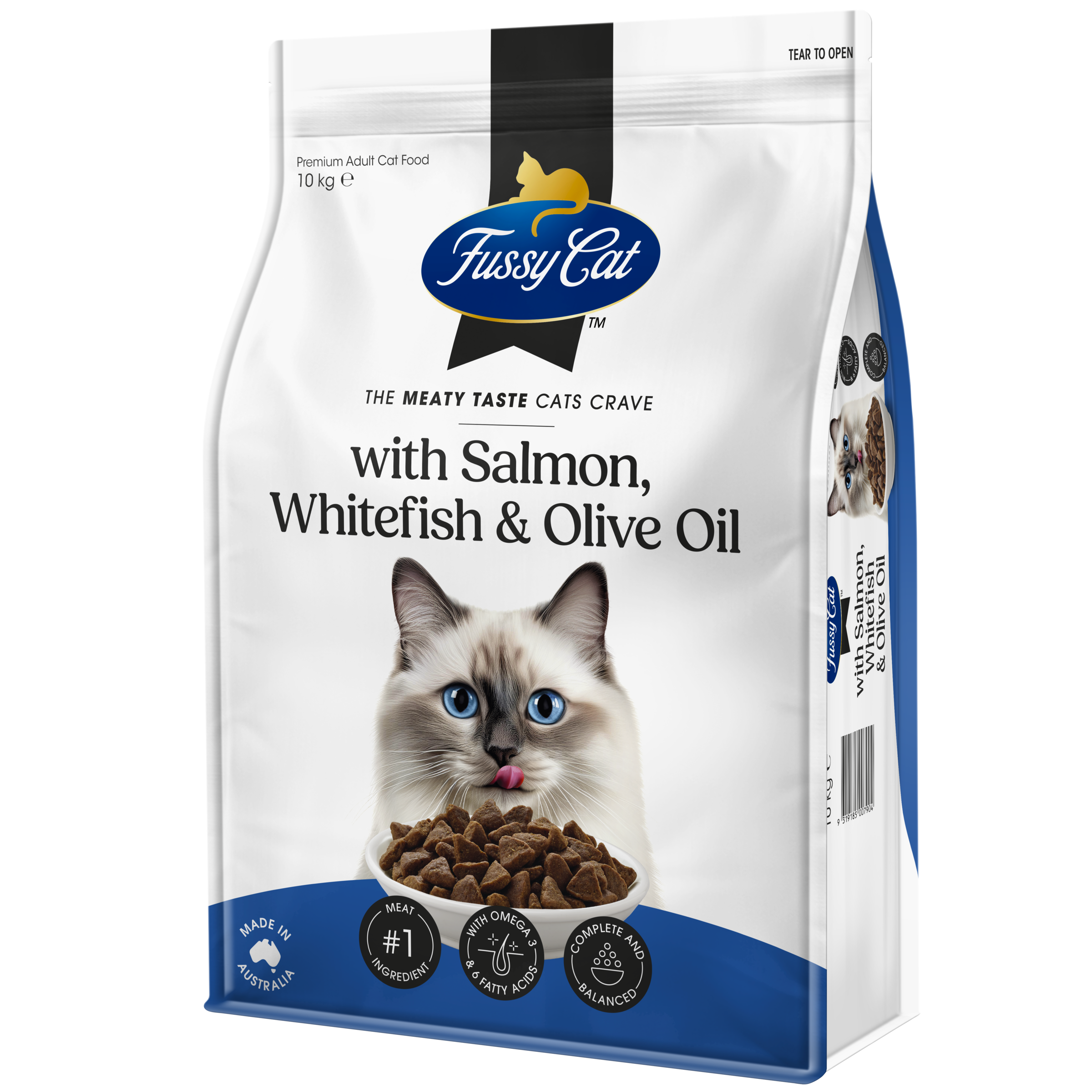 Fussy Cat Grain Free With Salmon, Whitefish & Olive Oil Dry Cat Food 10kg