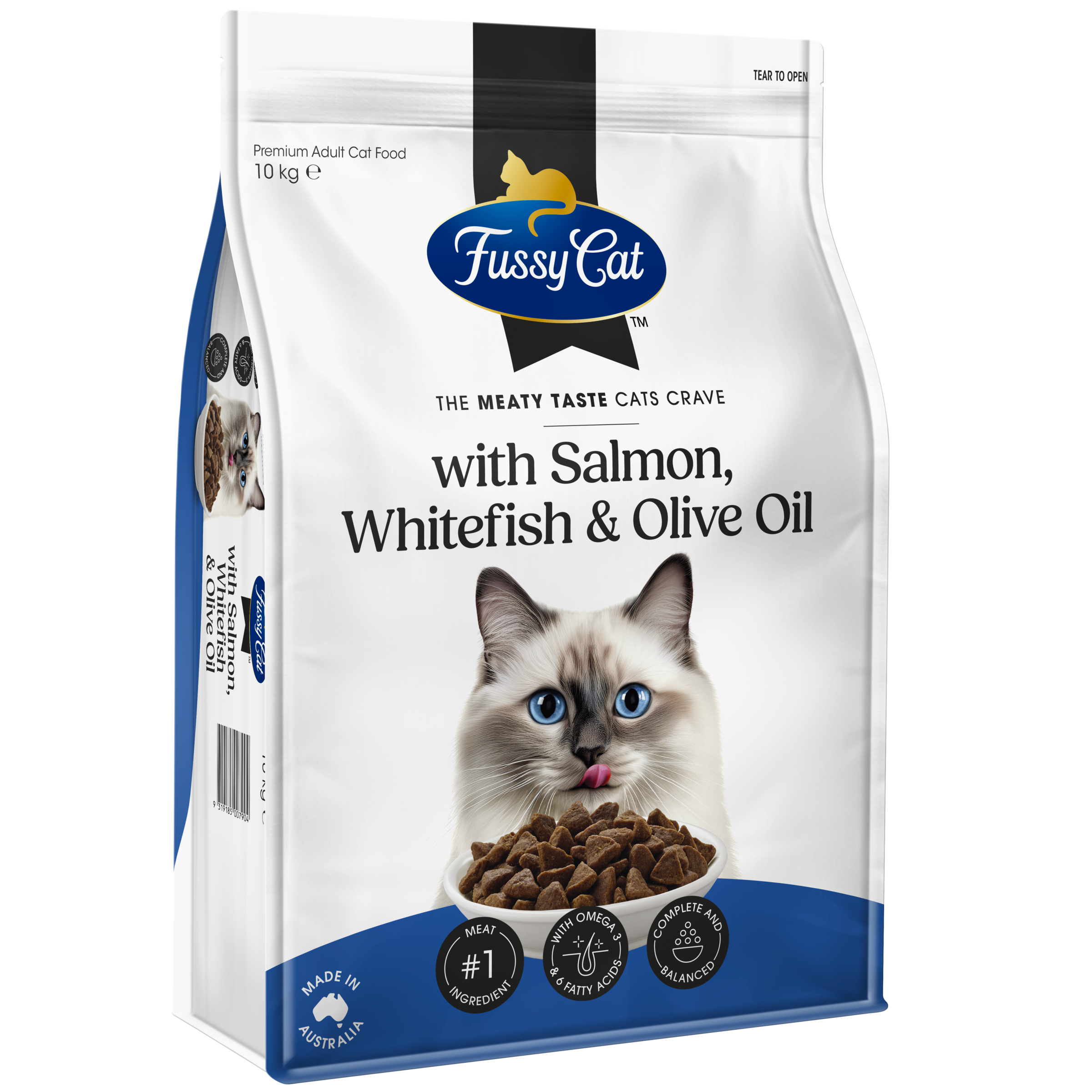 Fussy Cat Grain Free With Salmon, Whitefish & Olive Oil Dry Cat Food 10kg
