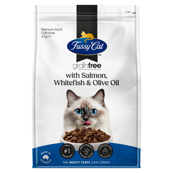 Fussy Cat Grain Free With Salmon, Whitefish & Olive Oil Dry Cat Food 4kg