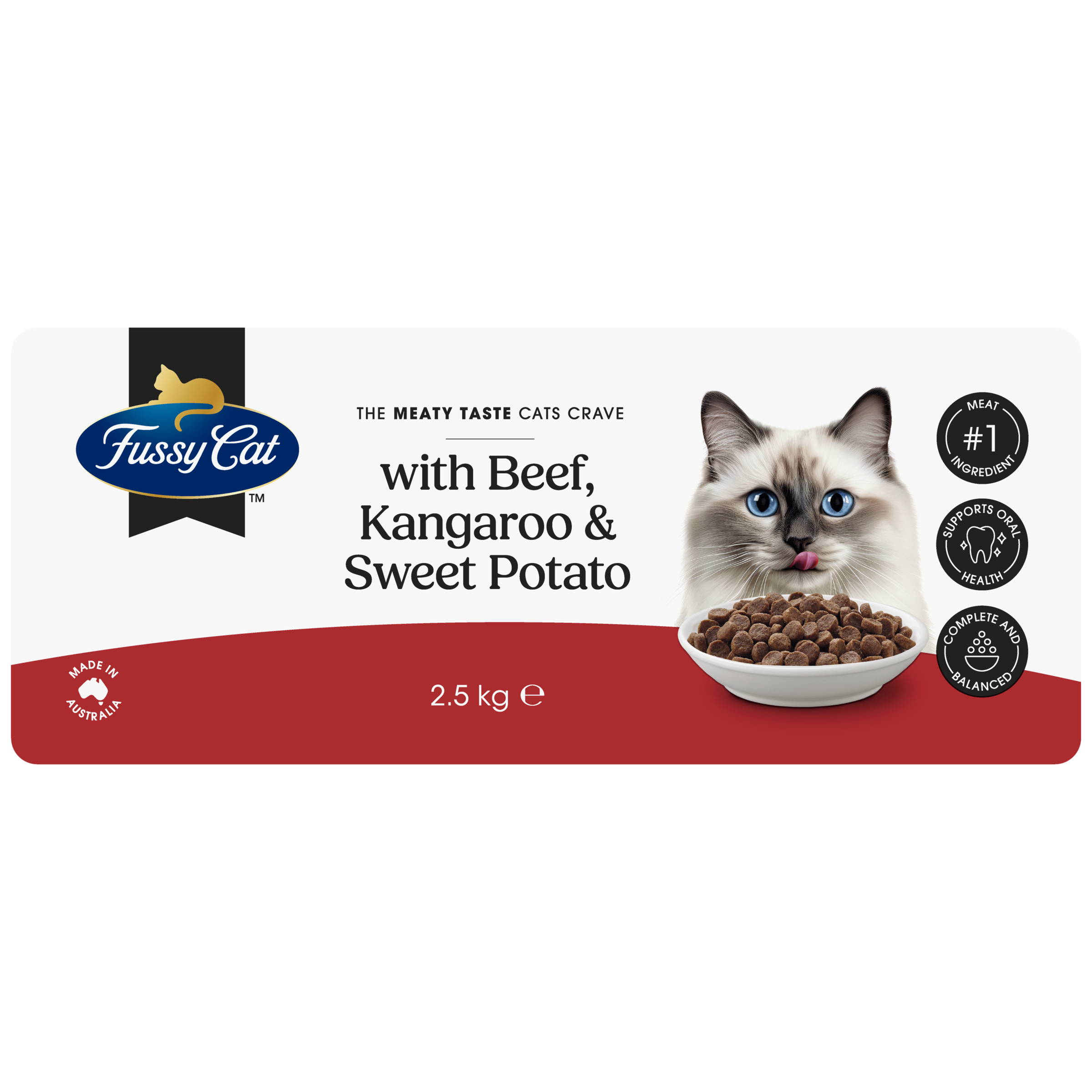 Fussy Cat Grain Free Beef and Kangaroo with Sweet Potato Dry Cat Food 2.5kg