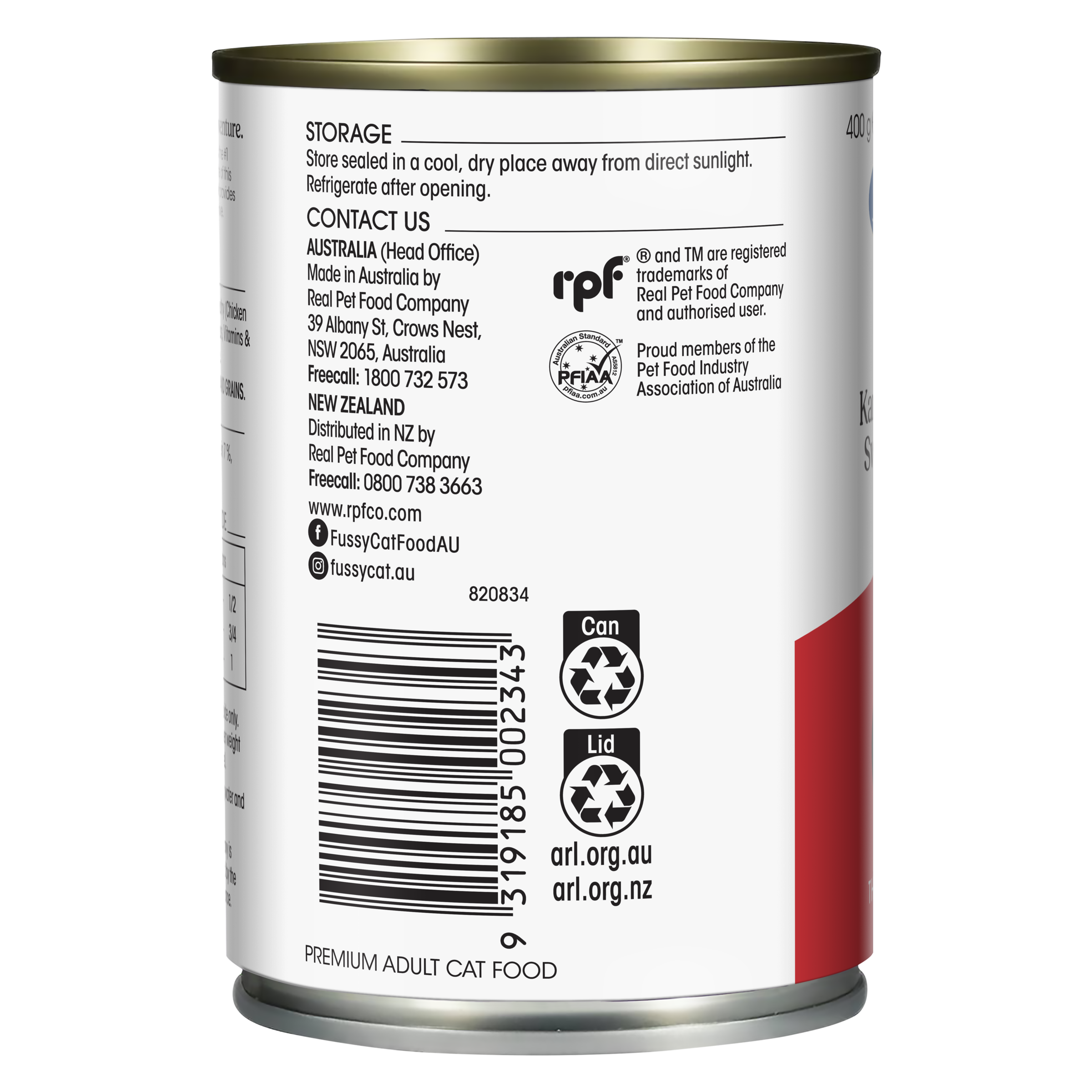 Fussy Cat Grain Free Beef and Kangaroo with Sweet Potato Wet Cat Food 400g