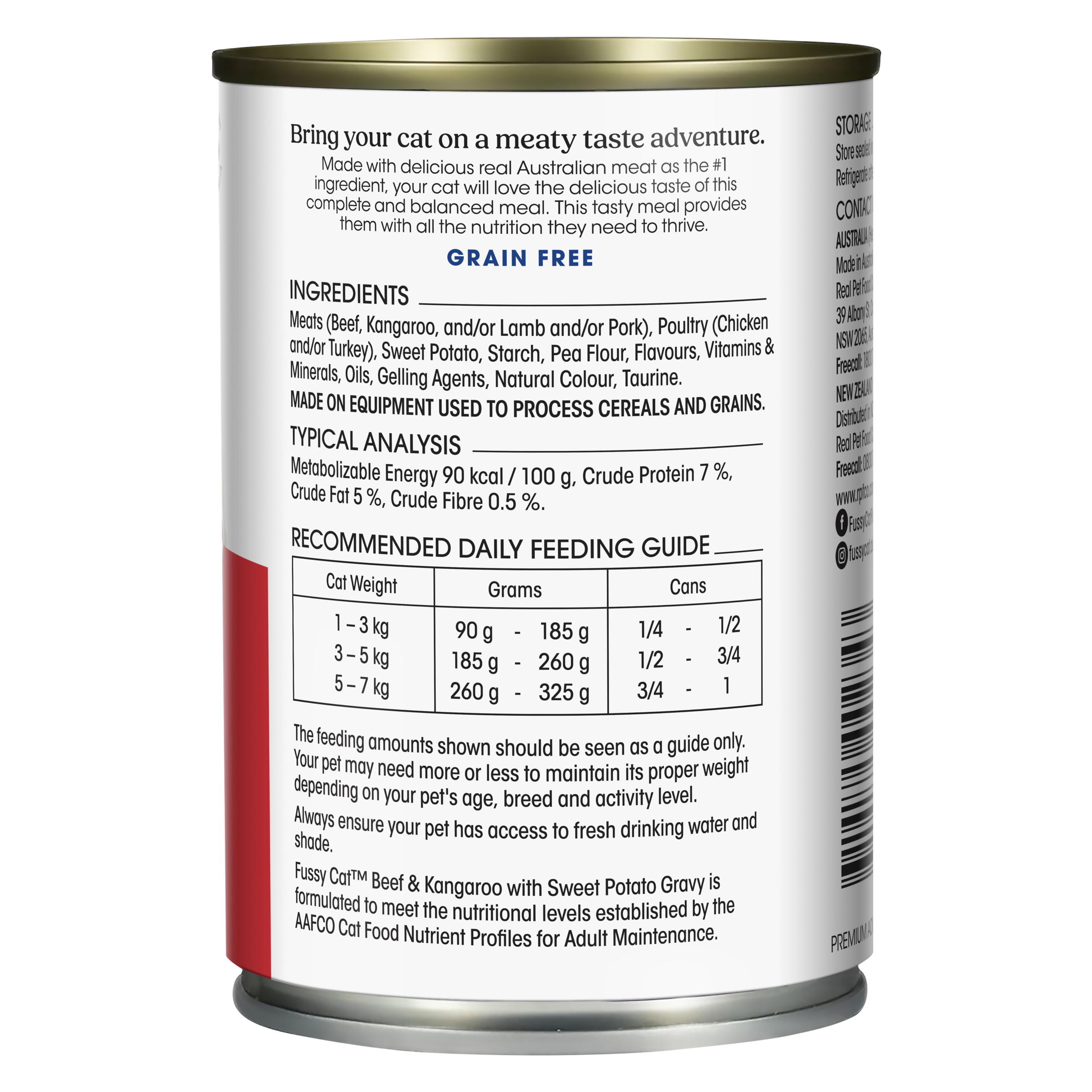 Fussy Cat Grain Free Beef and Kangaroo with Sweet Potato Wet Cat Food 400g