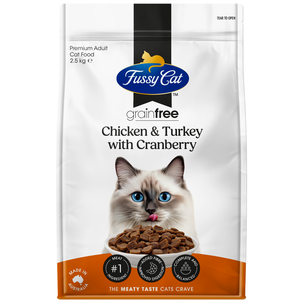 Fussy Cat Grain Free Chicken and Turkey with Cranberry Dry Cat Food 2.5kg