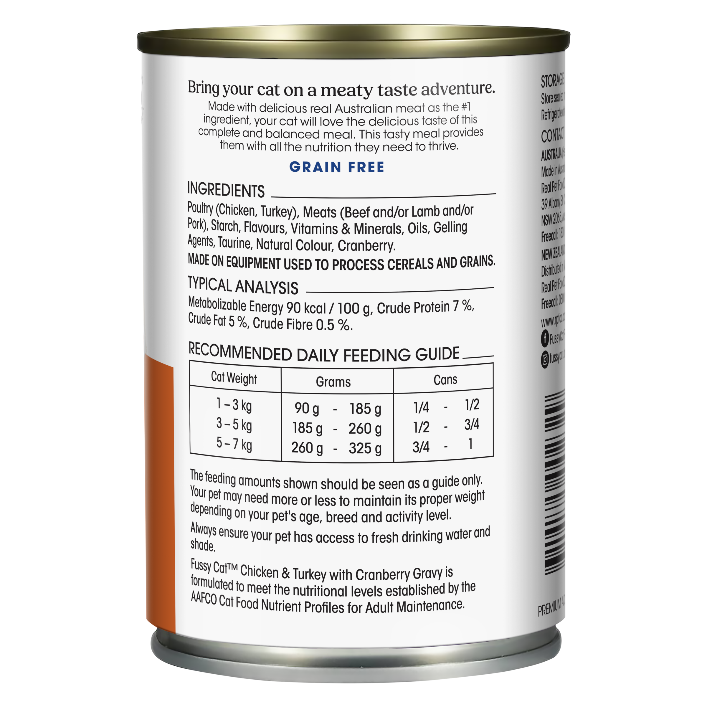 Fussy Cat Grain Free Chicken and Turkey with Cranberry Wet Cat Food 400g