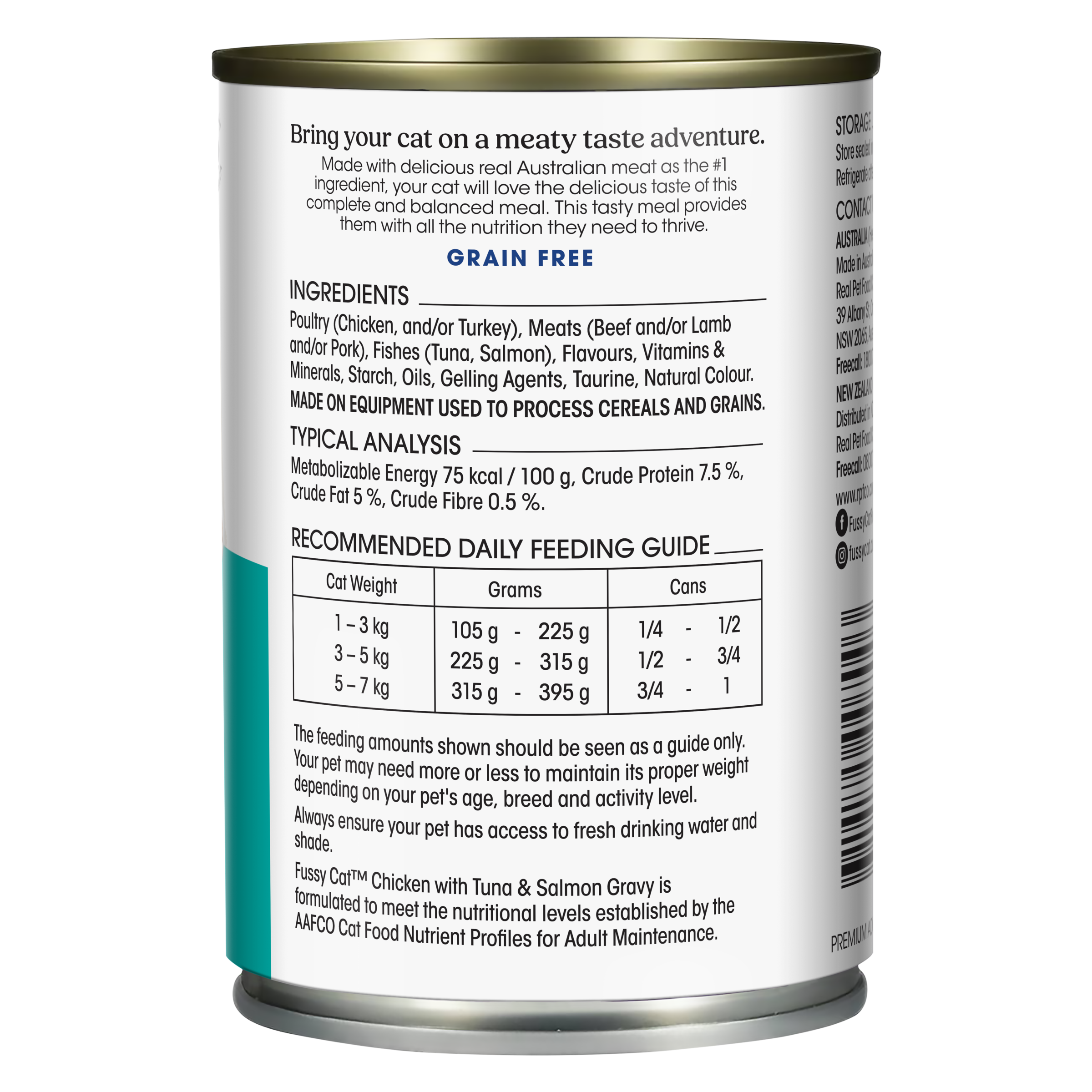 Fussy Cat Grain Free Chicken with Tuna and Salmon Gravy Wet Cat Food 400G Can