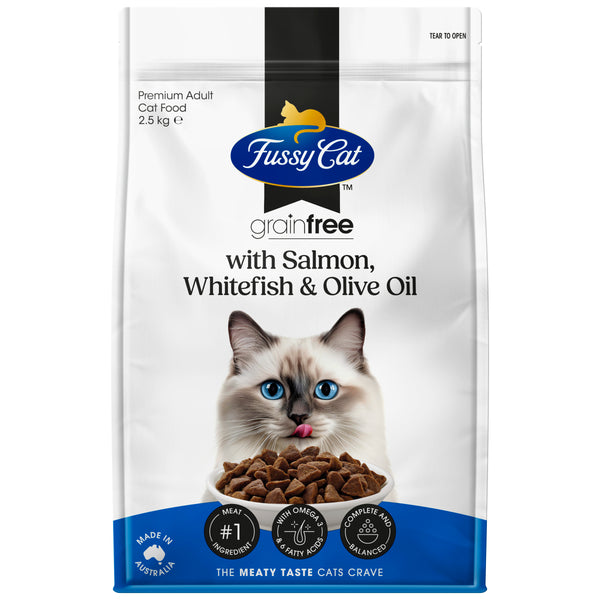 Fussy Cat Grain Free With Salmon, Whitefish & Olive Oil Dry Cat Food 2.5kg