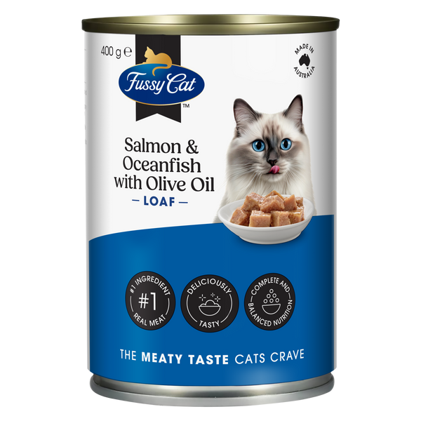 Fussy Cat Grain Free Salmon and Whitefish with Olive Oil Wet Cat Food 400g