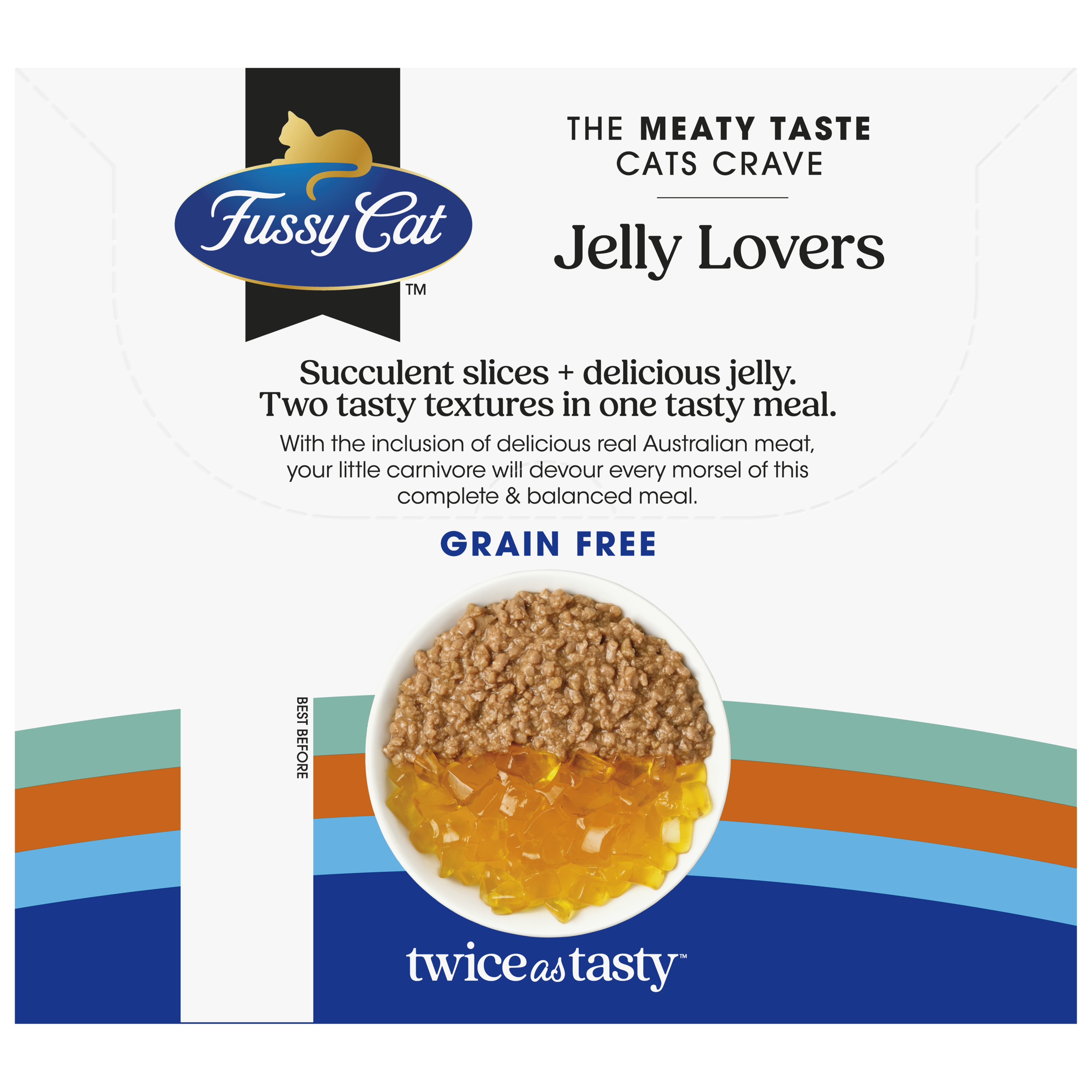 Fussy Cat Twice as Tasty Grain Free Jelly Lovers Wet Cat Food 12x80g