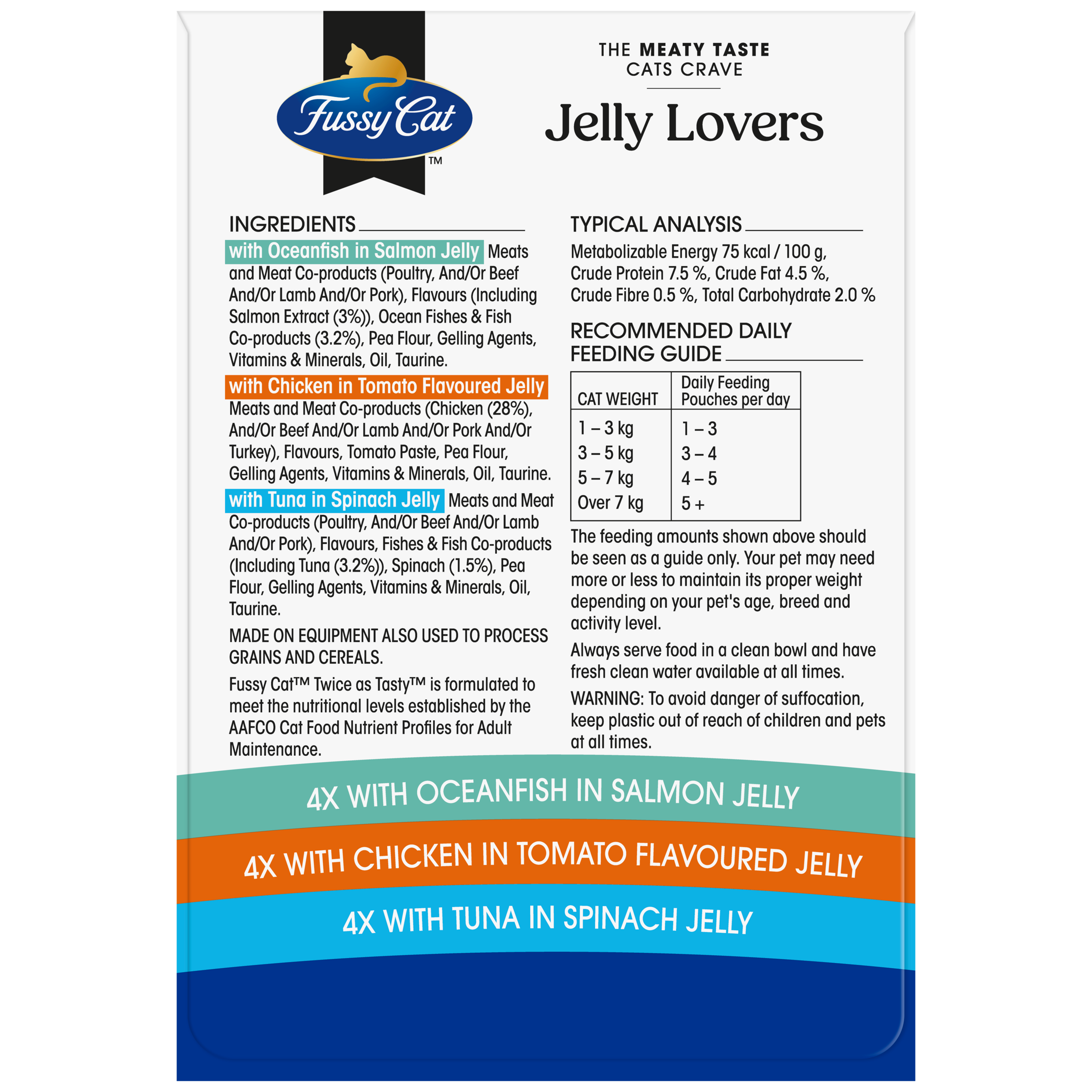 Fussy Cat Twice as Tasty Grain Free Jelly Lovers Wet Cat Food 12x80g