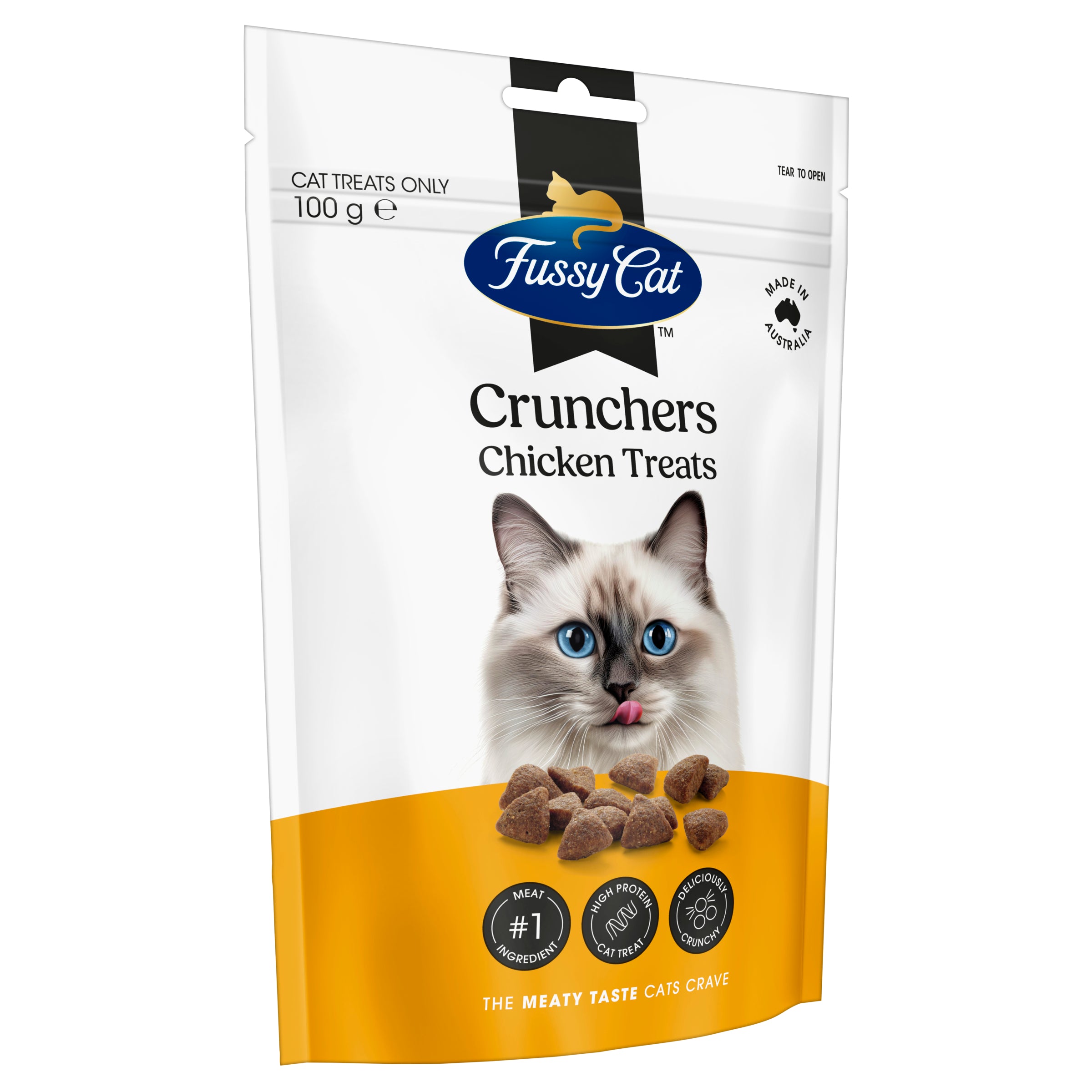 Fussy Cat Grain Free Crunchers Chicken Cat Treat 100g