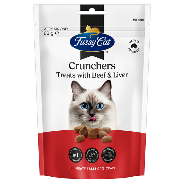 Fussy Cat Grain Free Crunchers with Beef & Liver 100g