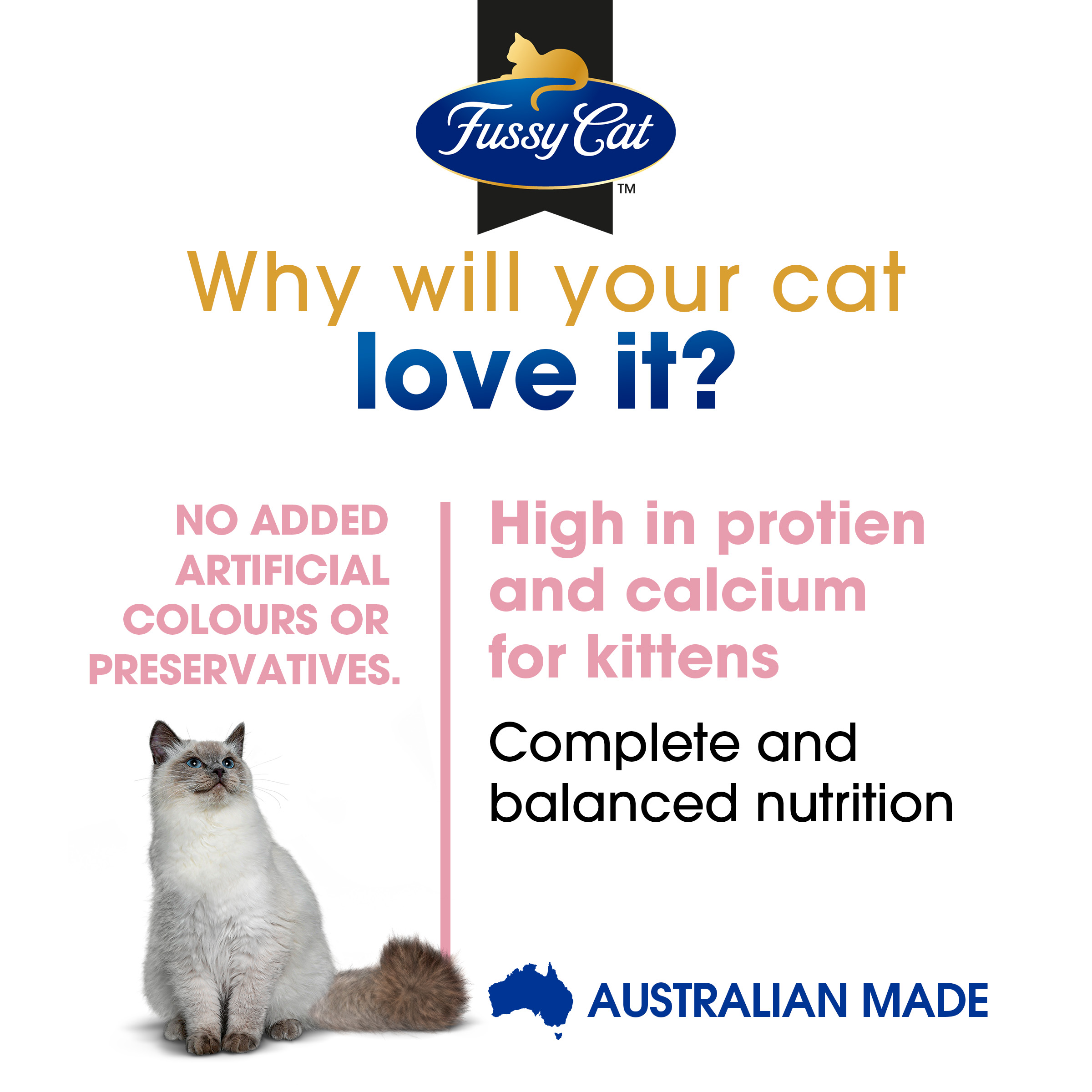 Fussy Cat Grain Free Chicken Kitten Dry Food 450g
