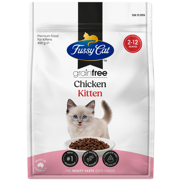 Fussy Cat Grain Free Chicken Kitten Dry Food 450g