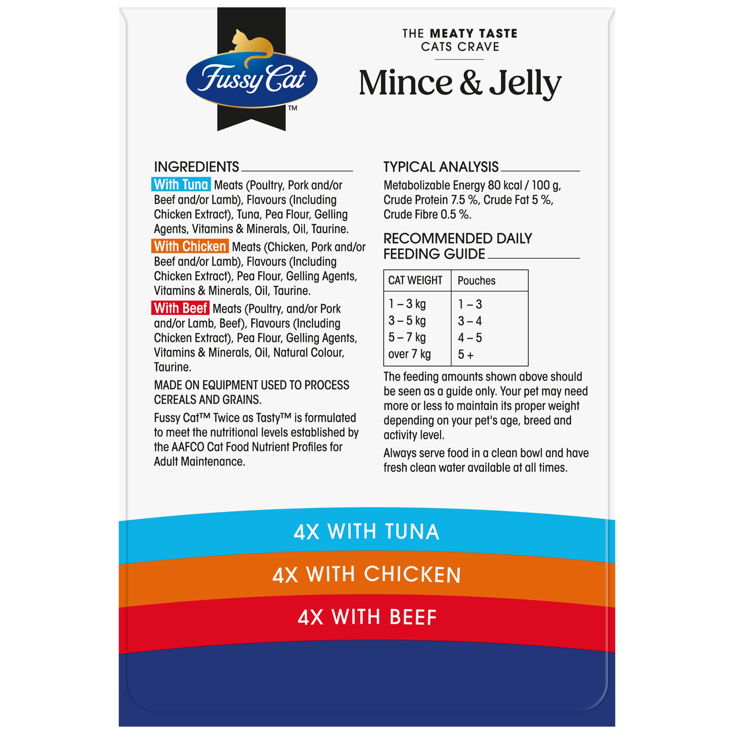 Fussy Cat Twice as Tasty Grain Free Mince & Jelly Wet Cat Food 12x80g