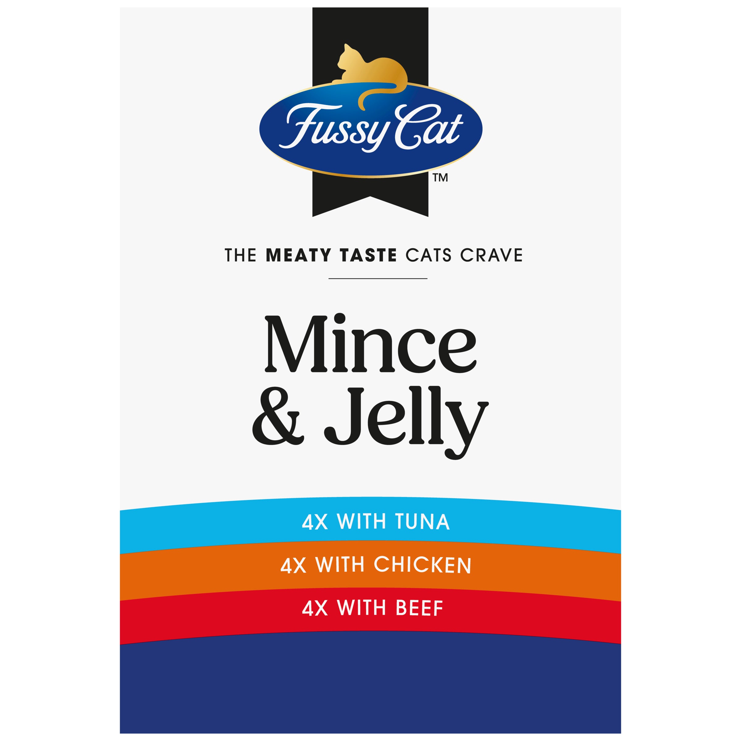 Fussy Cat Twice as Tasty Grain Free Mince & Jelly Wet Cat Food 12x80g