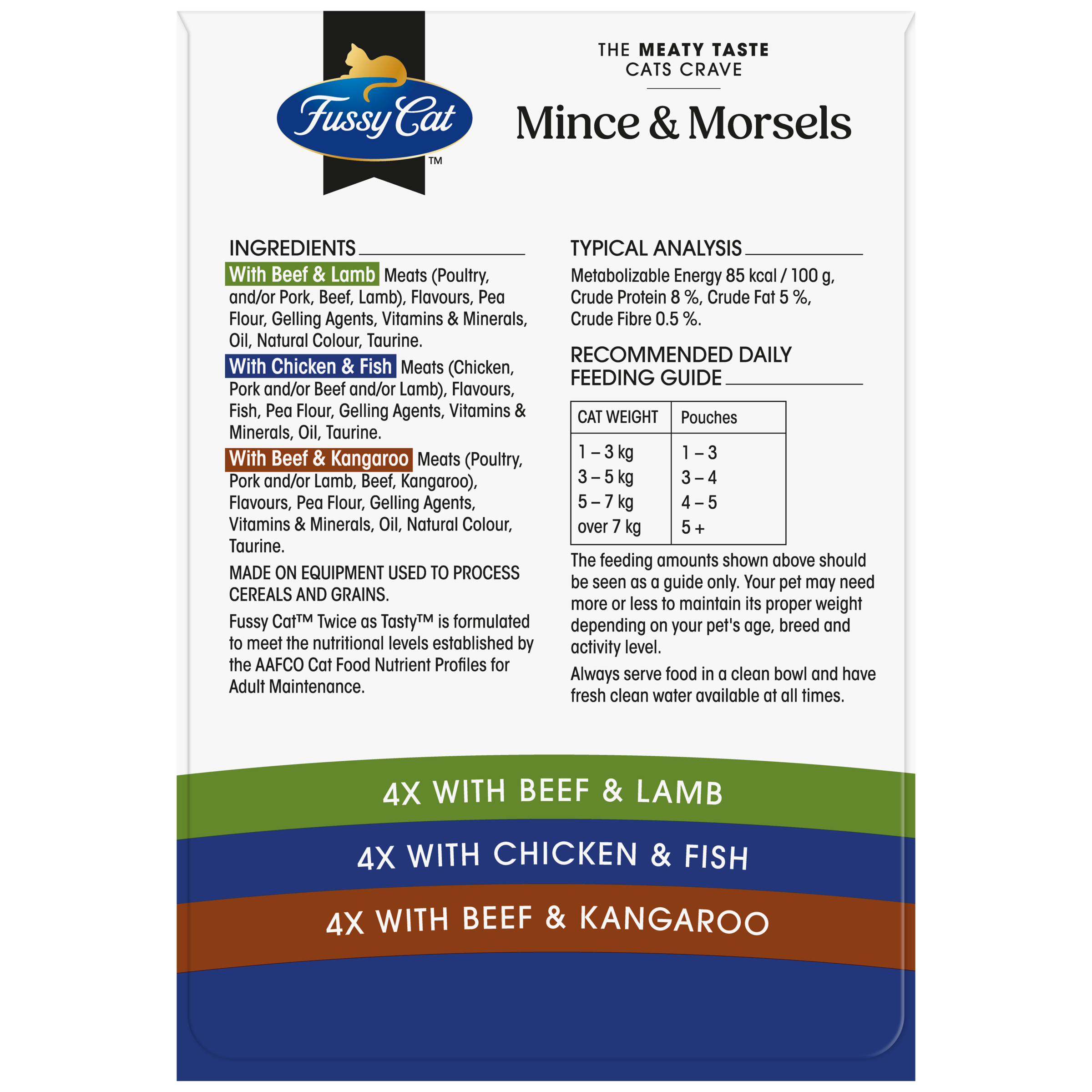 Fussy Cat Twice as Tasty Grain Free Mince & Morsels Wet Cat Food 12x80g